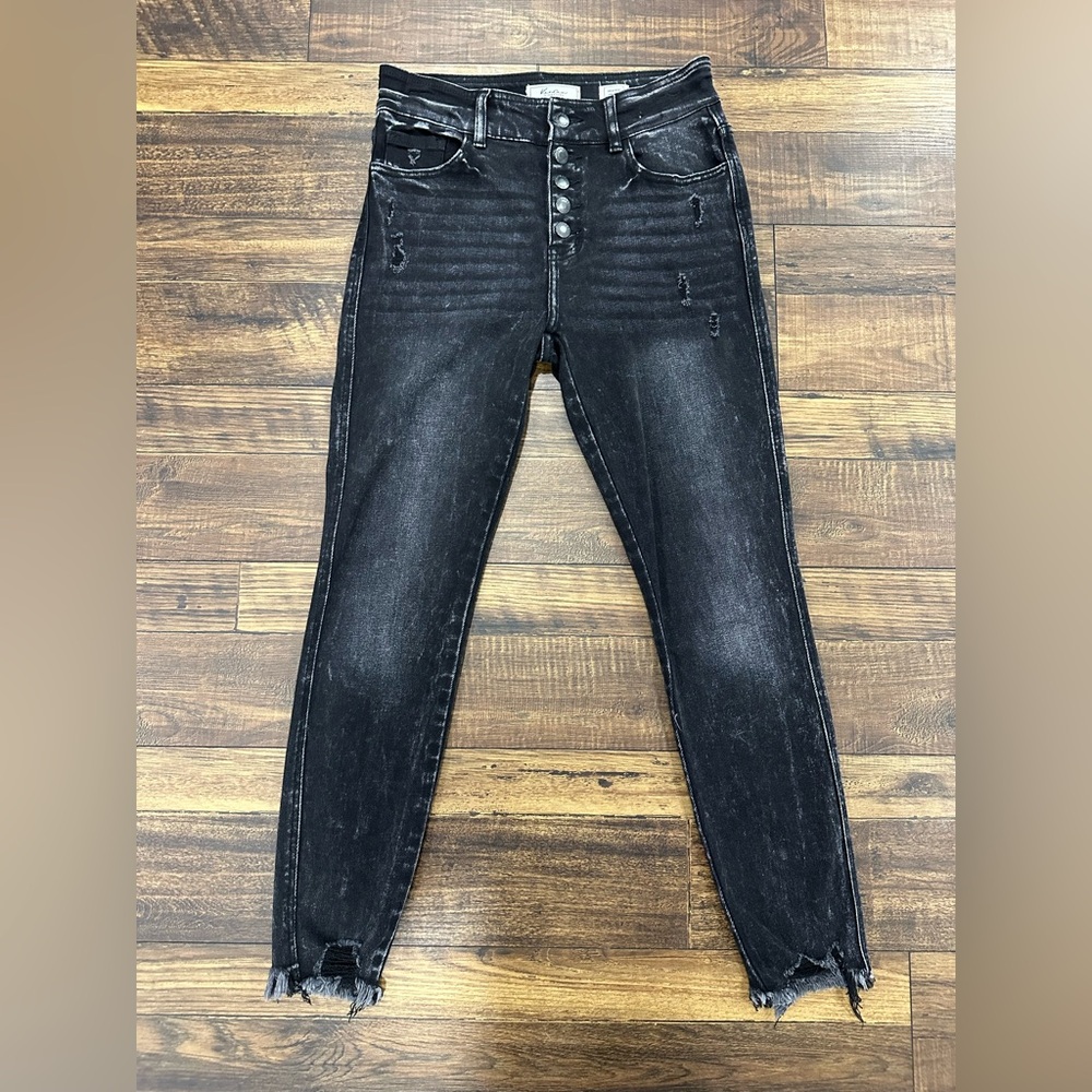 KanCan Black High Rise Distressed Jeans